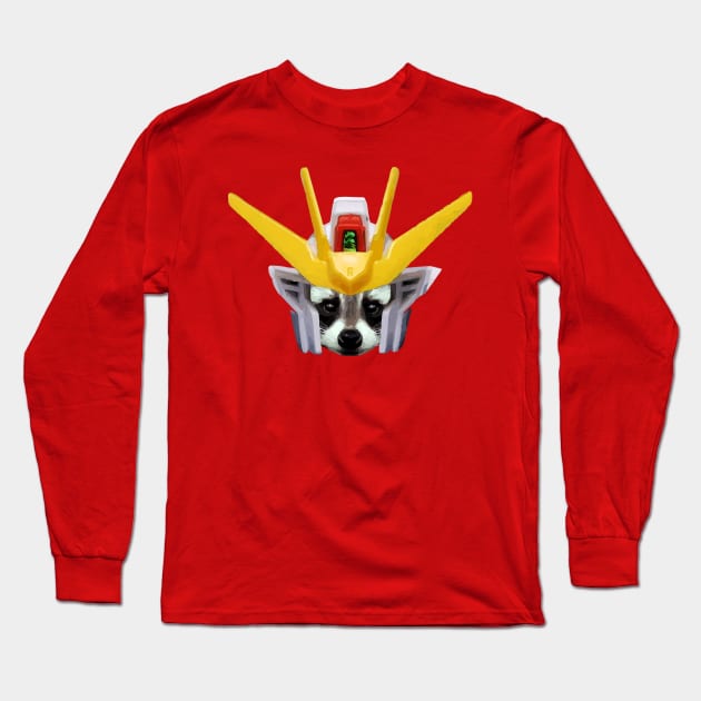 Gundam X Raccoon Long Sleeve T-Shirt by Bajingseng